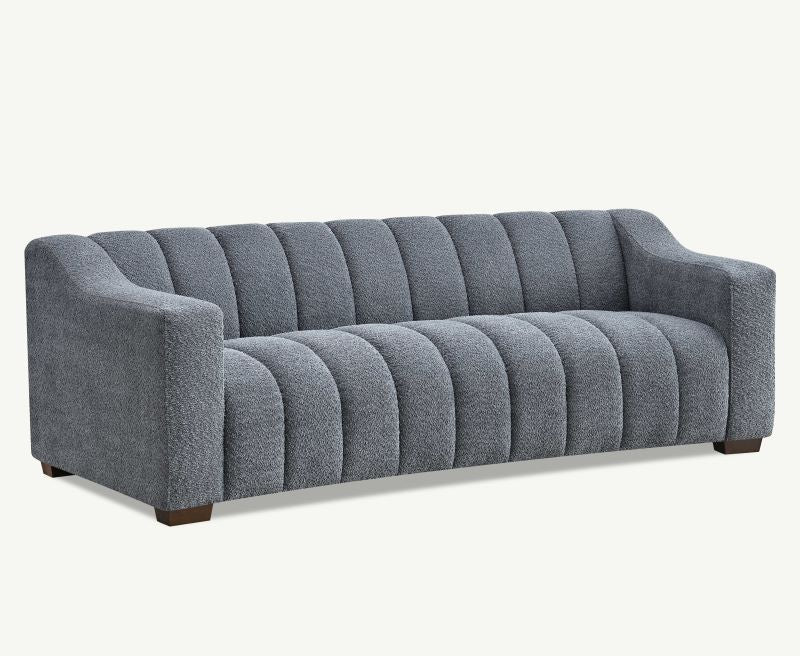 Aluxo Astoria 3 Seater Sofa in Steel Grey Boucle Fabric - Image 5