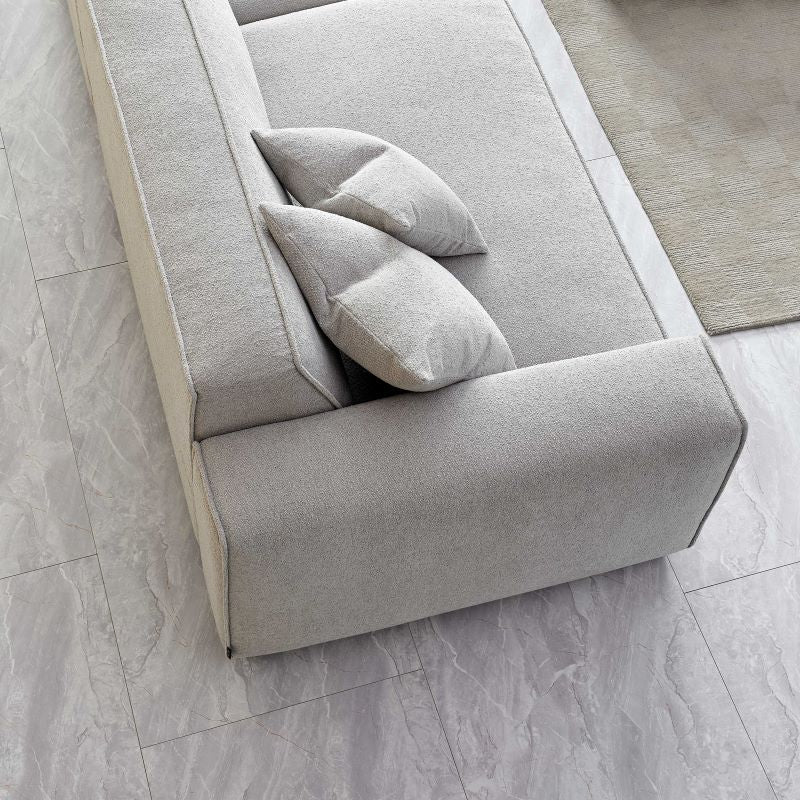Aluxo Dakota 4 seater with Chaise in Light Grey Boucle - Image 3