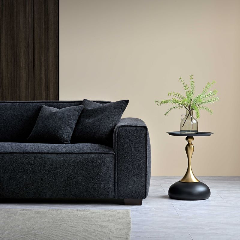 Aluxo Dakota 4 seater with Chaise in Midnight Blue Boucle - Image 3