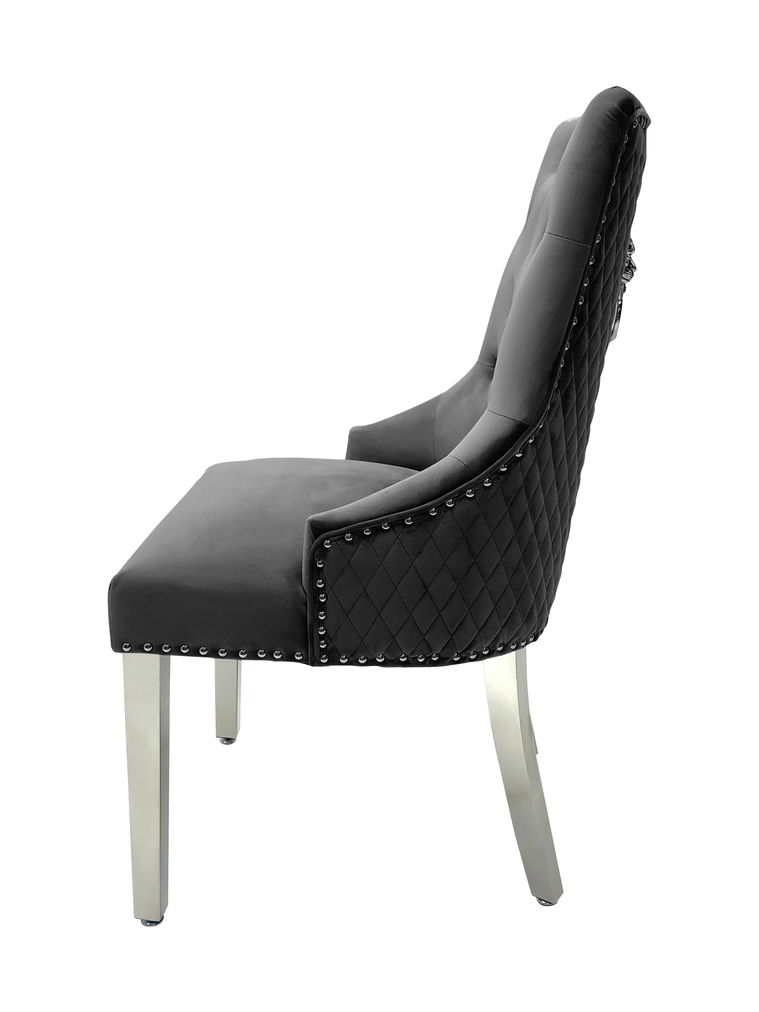 Box of 2 x Bentley Chrome Dining Chair Grey - Image 3