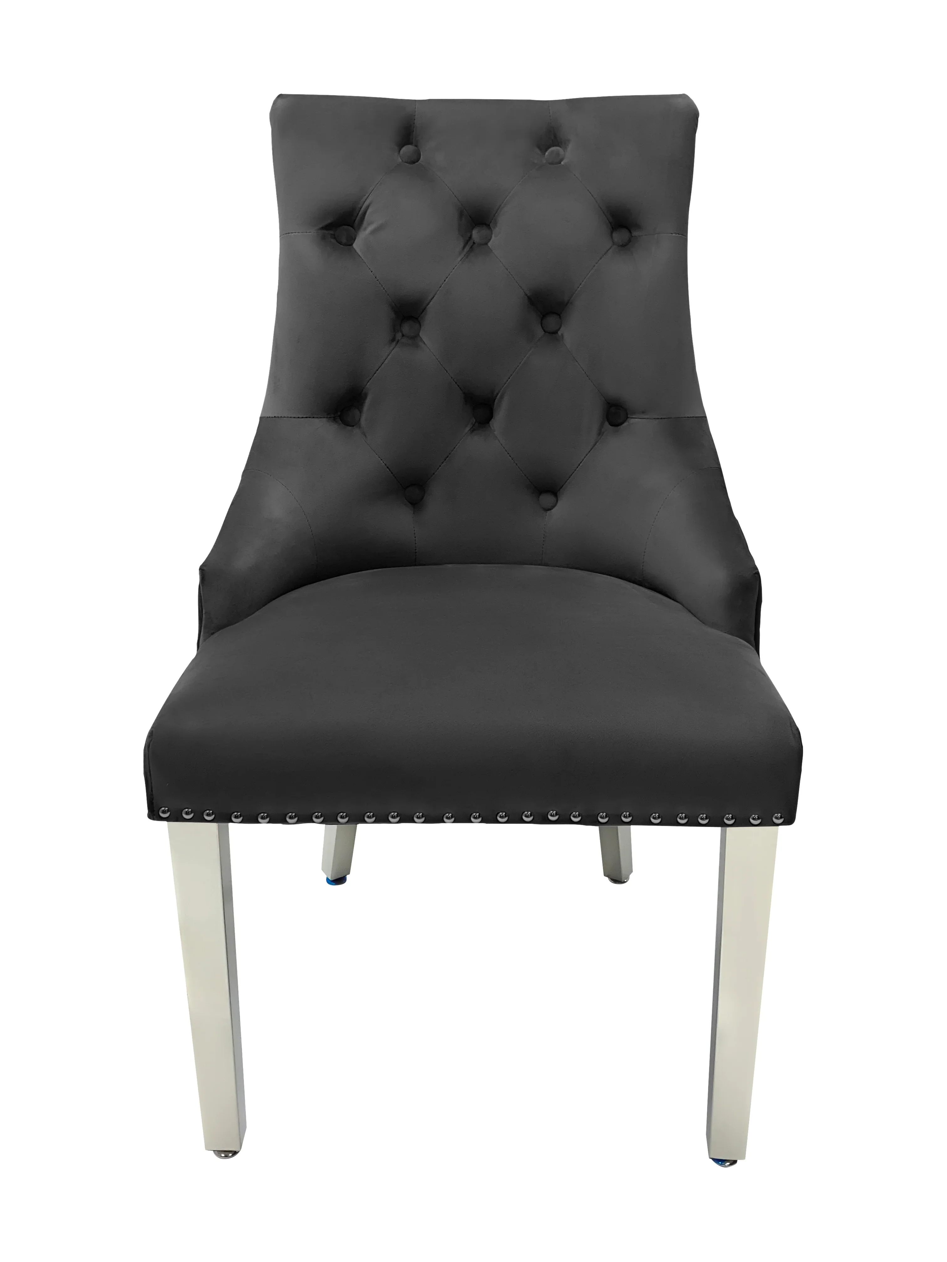 Box of 2 x Bentley Chrome Dining Chair Grey - Image 4