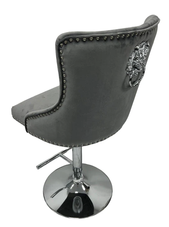 Chelsea Dark Grey Lion Knocker Bar Stool - Image 2