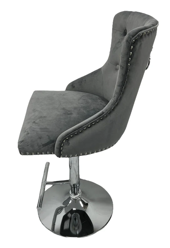 Chelsea Dark Grey Lion Knocker Bar Stool - Image 3