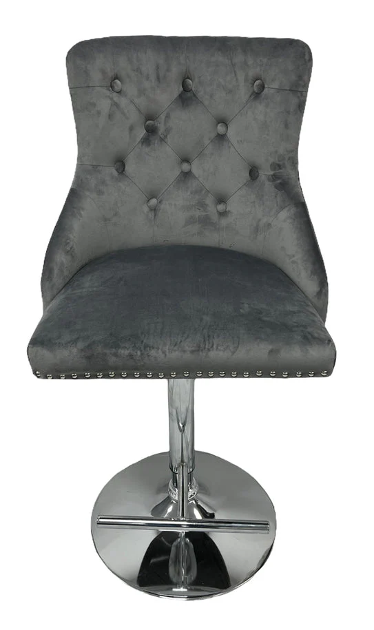 Chelsea Dark Grey Lion Knocker Bar Stool - Image 5