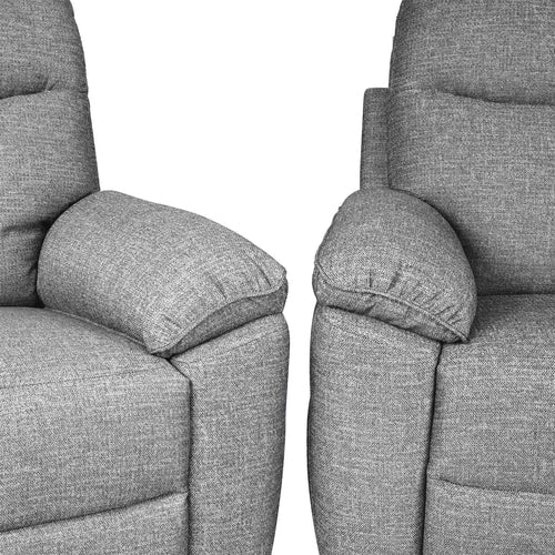 Dunluce Light Grey Recliner Fabric Sofas - Image 4