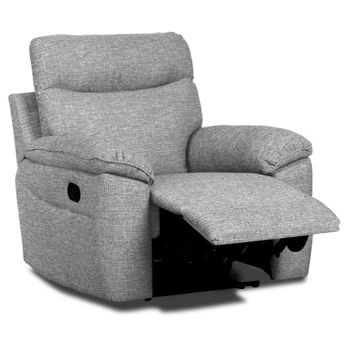 Dunluce Light Grey Recliner Fabric Sofas - Image 5