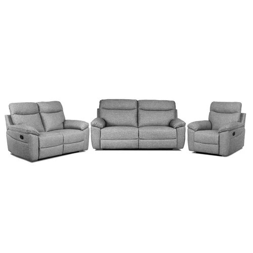Dunluce Light Grey Recliner Fabric Sofas - Image 8