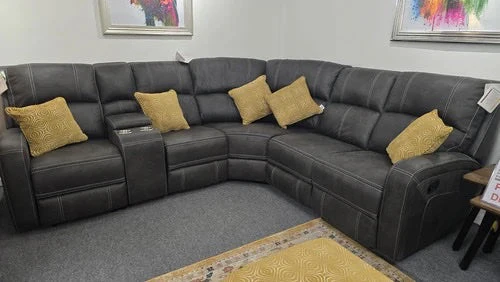 Galway gun metal recliner corner sofa - Image 6