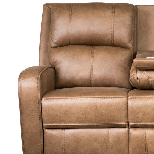 Galway Tan Fabric Reclining Sofas - Image 5