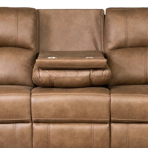 Galway Tan Fabric Reclining Sofas - Image 9