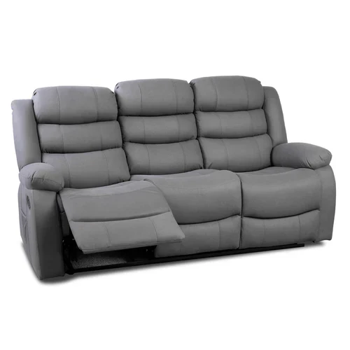 Lisbon Grey Fabric Recliner Sofas 3+1+1 - Image 3