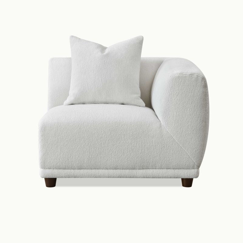 Lottie Modular Corner Group In Polar White Boucle Sofa - Image 6