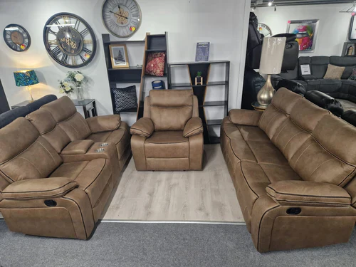 Moneen Tan Fabric Recliner Range - Image 5