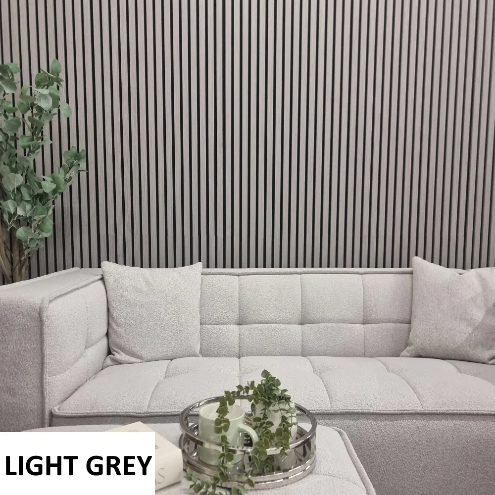 Pack Of x2 240cm x 60cm Acoustic Slatted Wall Panels (Multiple Colours) - Image 3