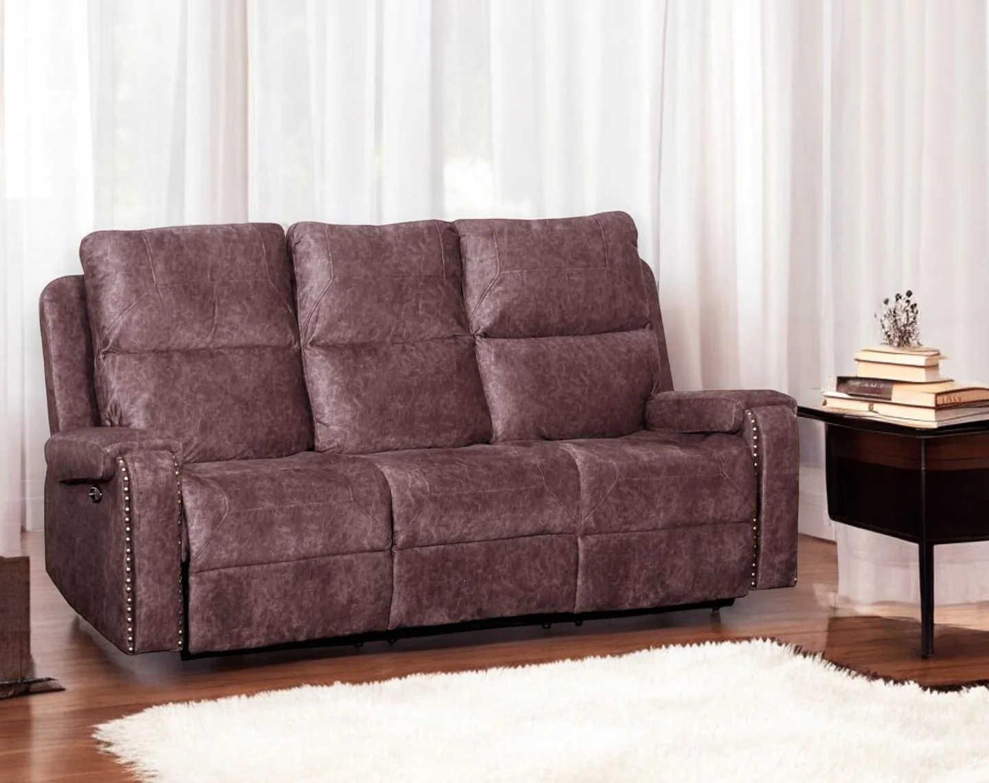 The Empire 3 + 2 + 1 Luxury Recliner Set - Brown - Image 4
