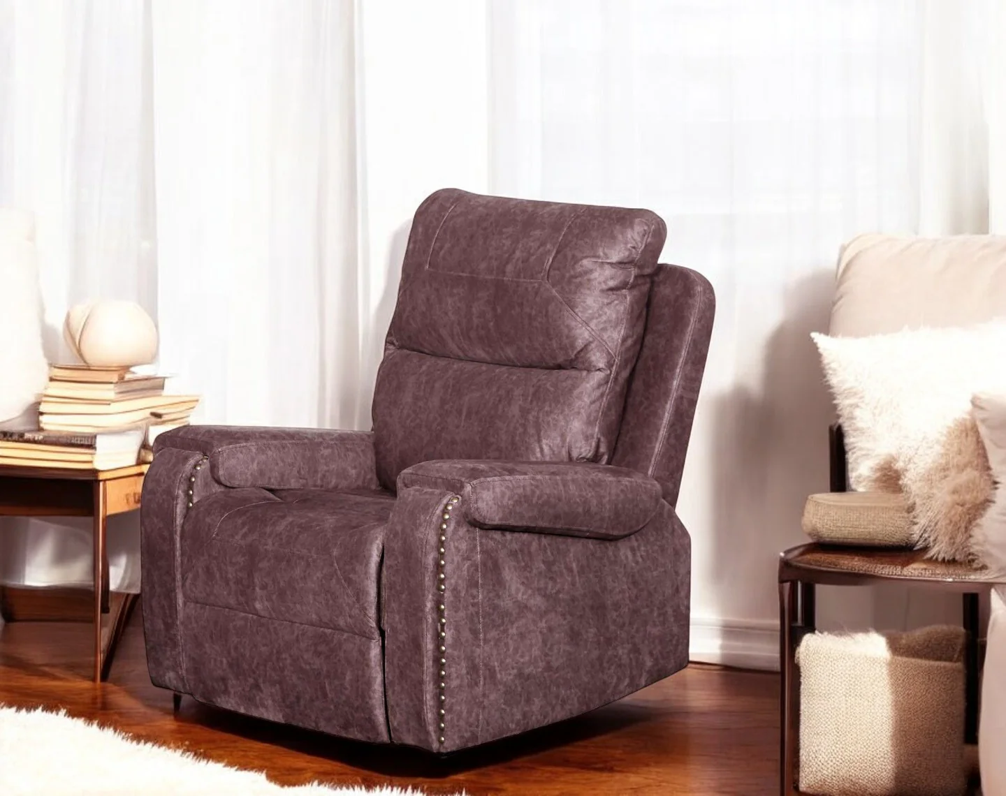 The Empire 3 + 2 + 1 Luxury Recliner Set - Brown - Image 6