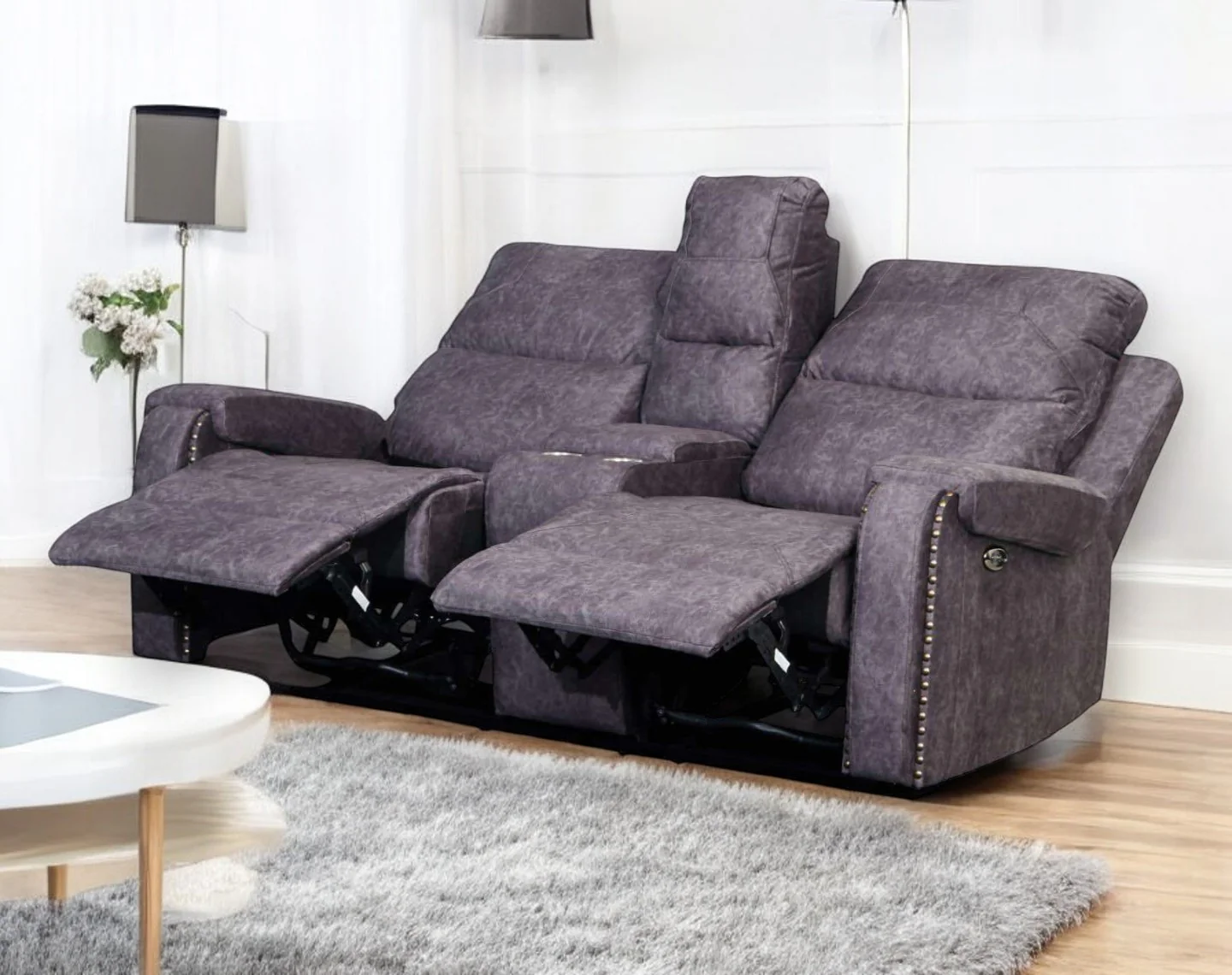 The Empire 3 + 2 + 1 Luxury Recliner Set - Dark Grey - Image 3