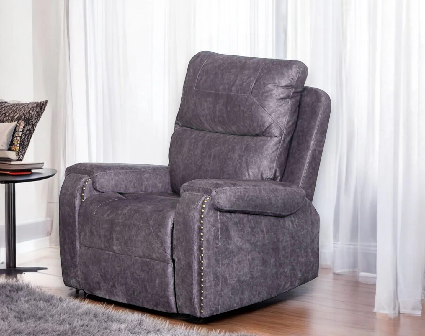The Empire 3 + 2 + 1 Luxury Recliner Set - Dark Grey - Image 4