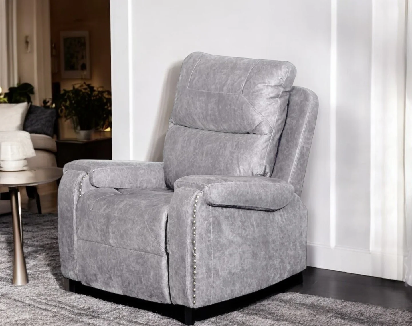 The Empire 3 + 2 + 1 Luxury Recliner Set - Grey - Image 4