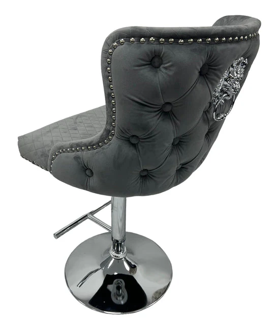 The Lewis Dark Grey Swivel Bar Stool - Image 2