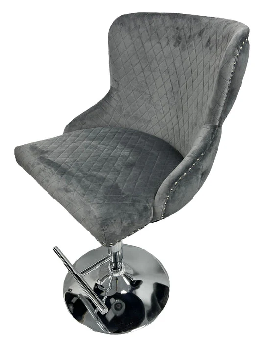 The Lewis Dark Grey Swivel Bar Stool - Image 4