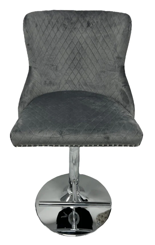 The Lewis Dark Grey Swivel Bar Stool - Image 5