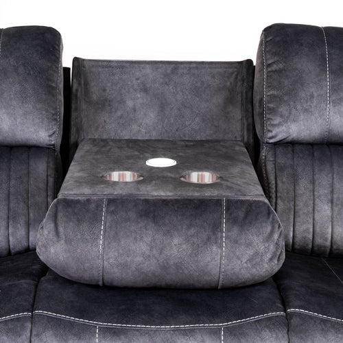 The Platina Dark Grey Fabric Recliner 3 + 1 + 1 - Image 7
