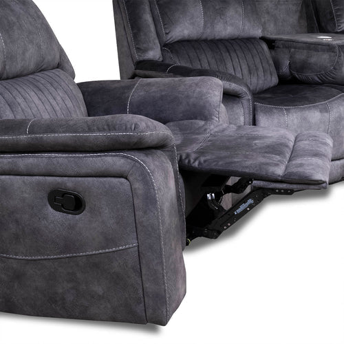 The Platina Dark Grey Fabric Recliner 3 + 2 - Image 3